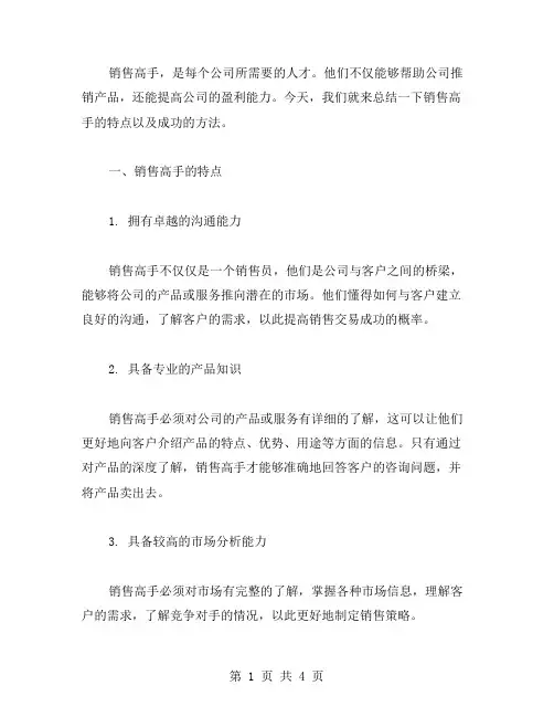 销售高手的总结范文