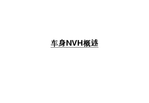 汽车 车身NVH知识概述