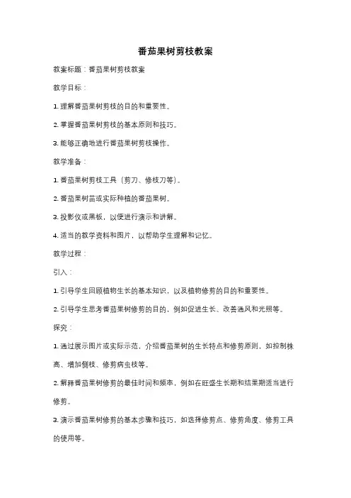 番茄果树剪枝教案