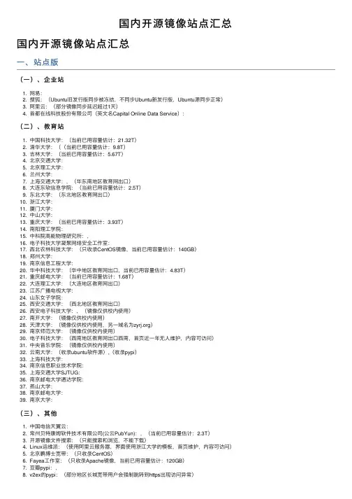 国内开源镜像站点汇总