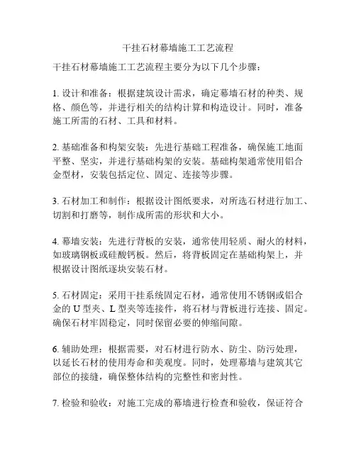 干挂石材幕墙施工工艺流程