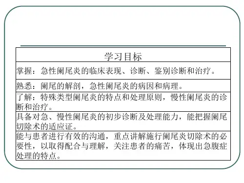 外科学总论及外科常见疾病 普通外科疾病 阑尾炎概述(临床诊疗课件)