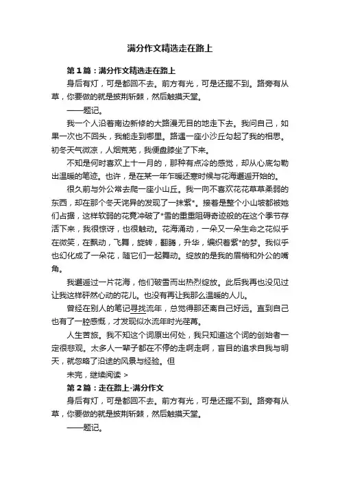 满分作文精选走在路上