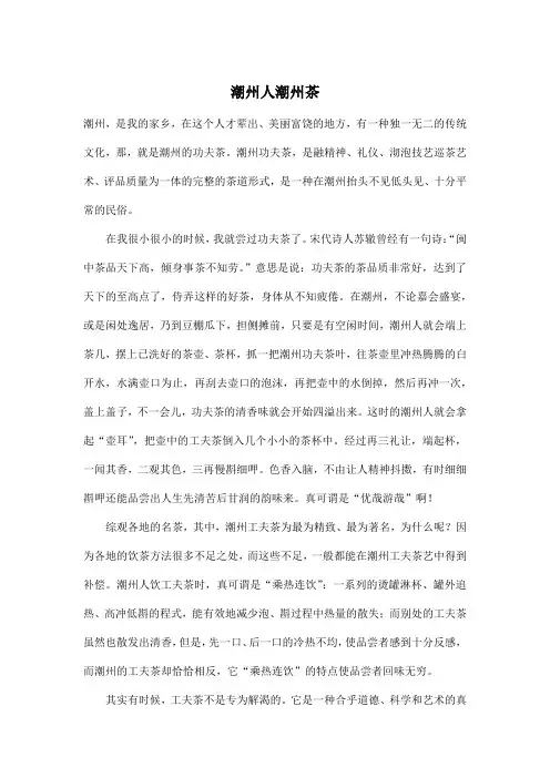 潮州人潮州茶_初中初一作文900字
