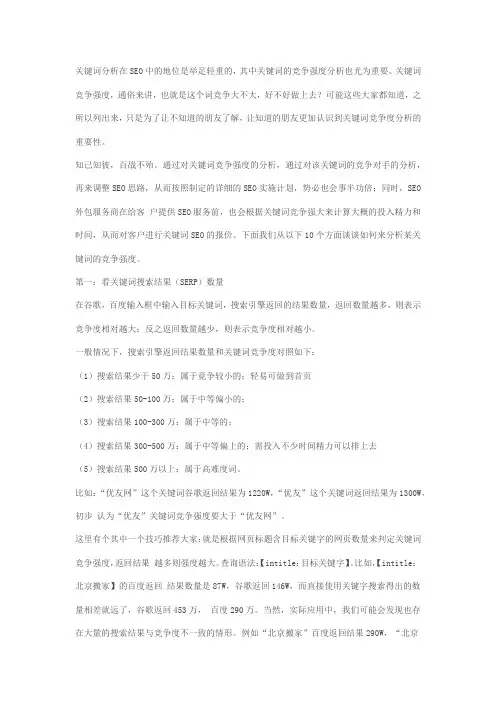 10种关键词热度分析方法