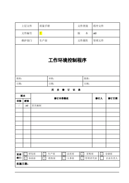 工作环境控制程序