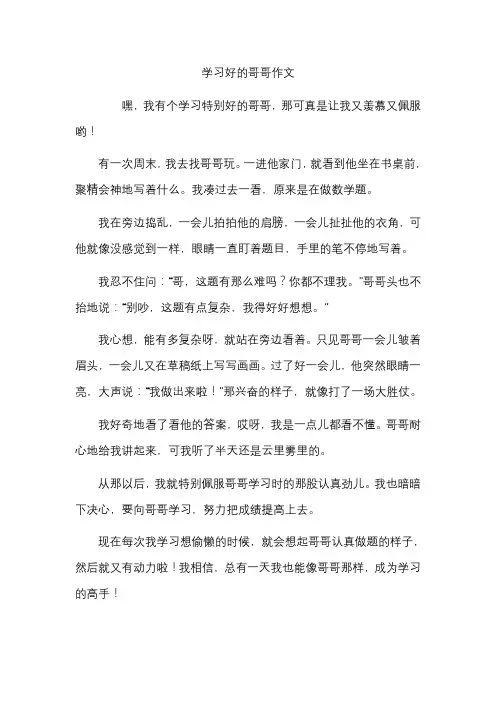 学习好的哥哥作文