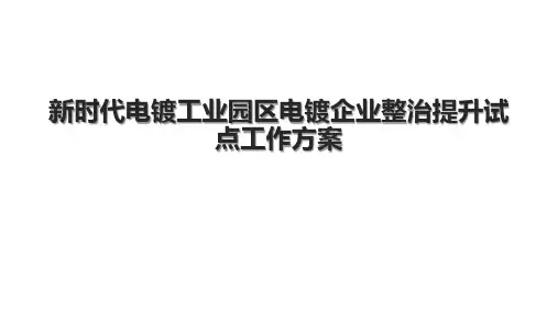 新时代电镀工业园区电镀企业整治提升试点工作方案