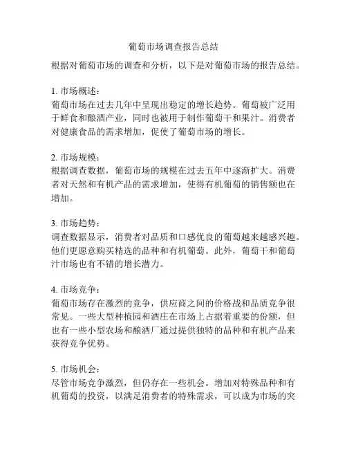 葡萄市场调查报告总结