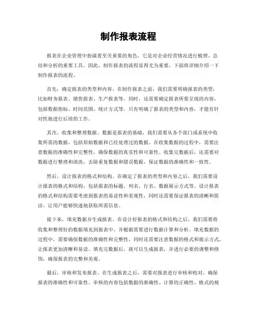 制作报表流程