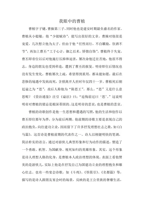我眼中的曹植
