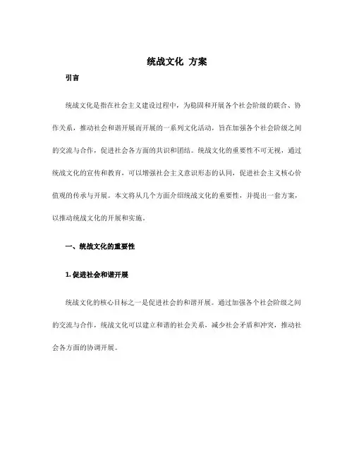 统战文化 方案