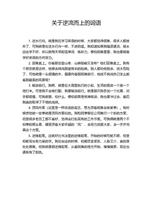 关于逆流而上的词语
