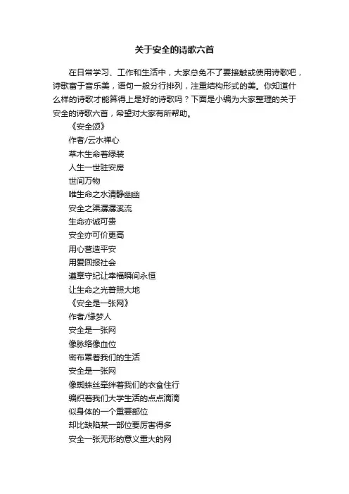 关于安全的诗歌六首