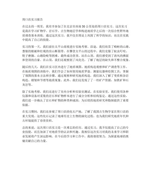 周口店实习报告