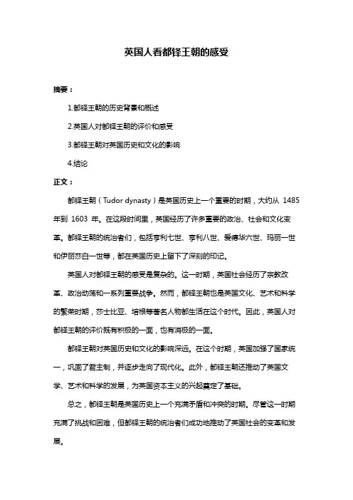 英国人看都铎王朝的感受