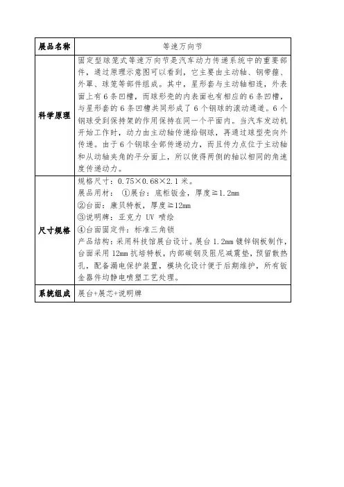 等速万向节-流动科技馆展品科学原理与概念深化方案(校园社区科普科教展品源头厂家-上海惯量自动化有限公司)