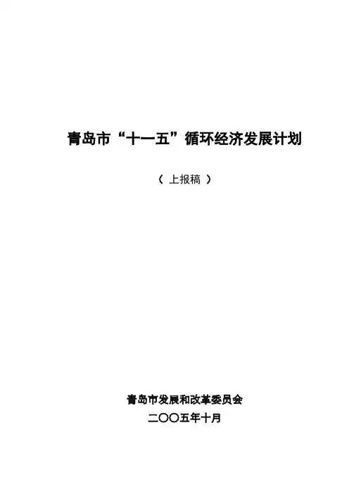 青岛市十一五循环经济发展规划方案