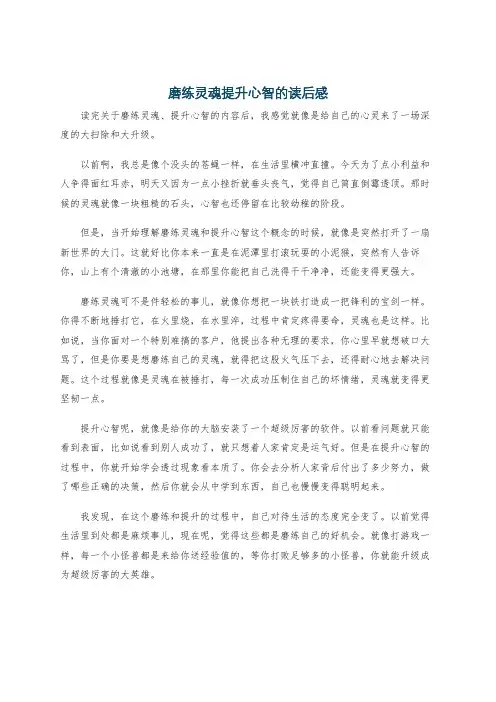 磨练灵魂提升心智的读后感