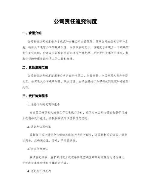 公司责任追究制度
