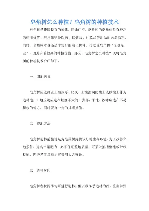 皂角树怎么种植？皂角树的种植技术