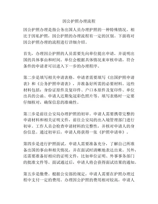 因公护照办理流程