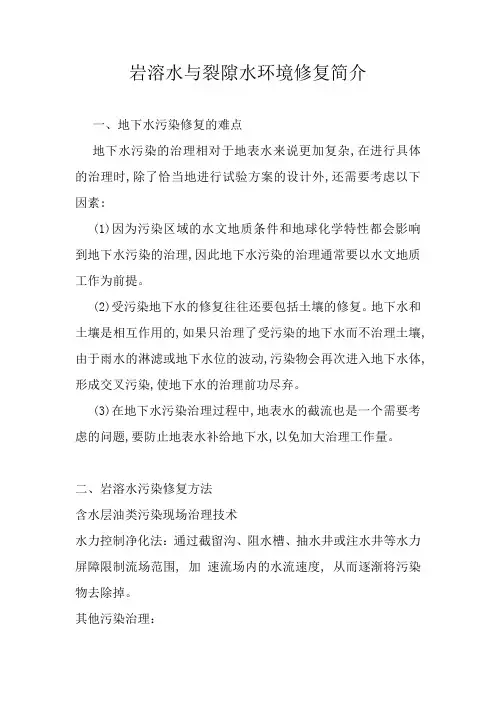 地下水污染与治理(地下水的修复)
