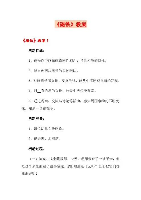 《磁铁》教案