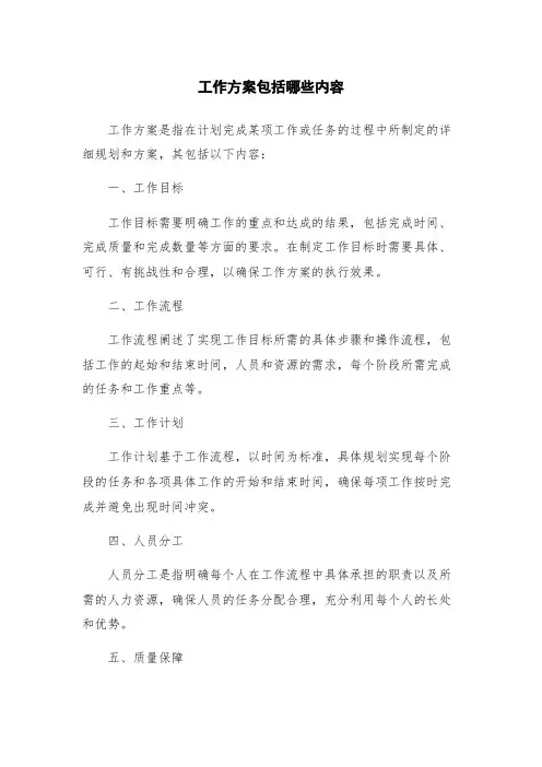 工作方案包括哪些内容