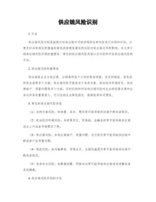 供应链风险识别