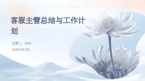 客服主管总结和工作计划PPT