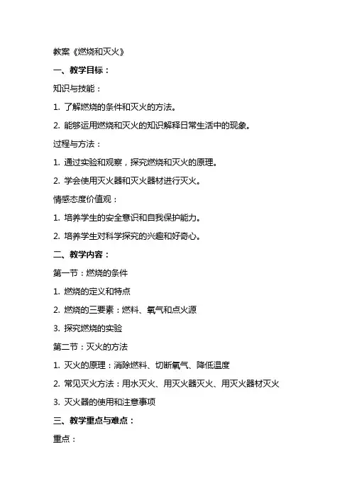 教案《燃烧和灭火》