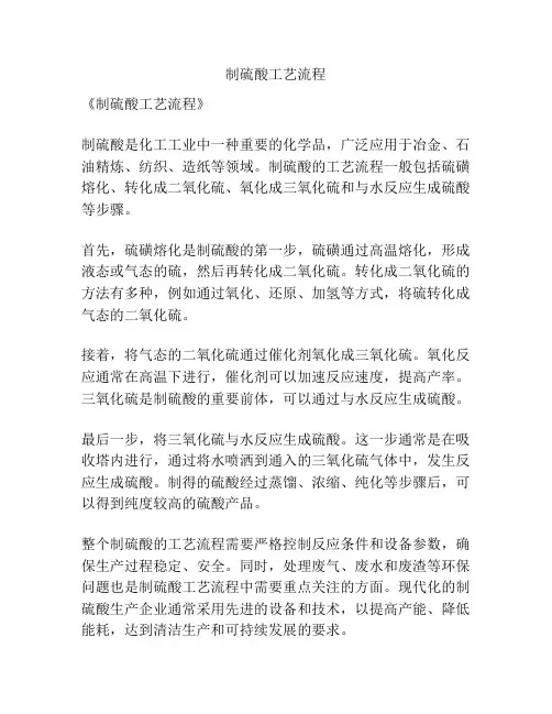 制硫酸工艺流程