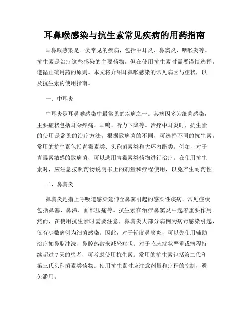 耳鼻喉感染与抗生素常见疾病的用药指南