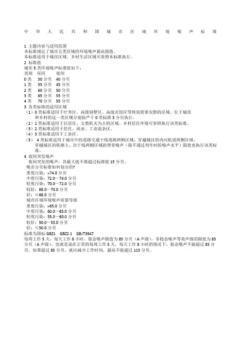 中华人民共和国城市区域环境噪声标准