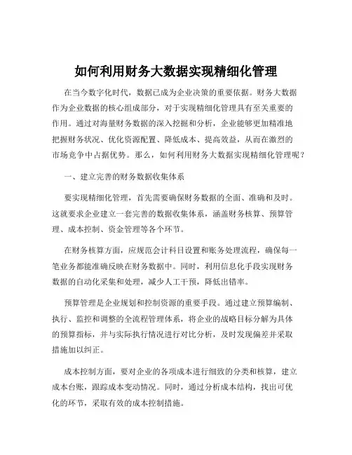 如何利用财务大数据实现精细化管理