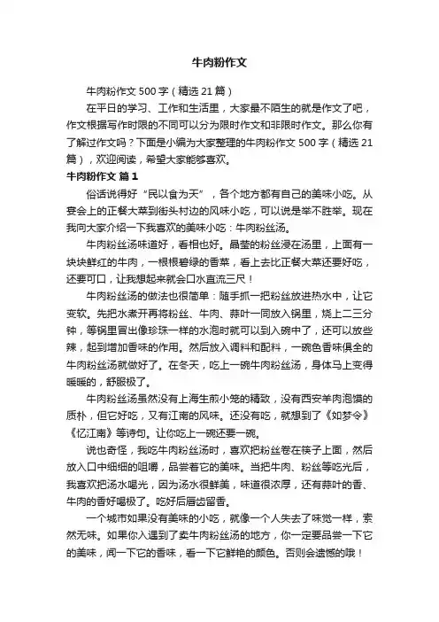 牛肉粉作文