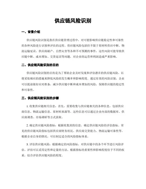 供应链风险识别