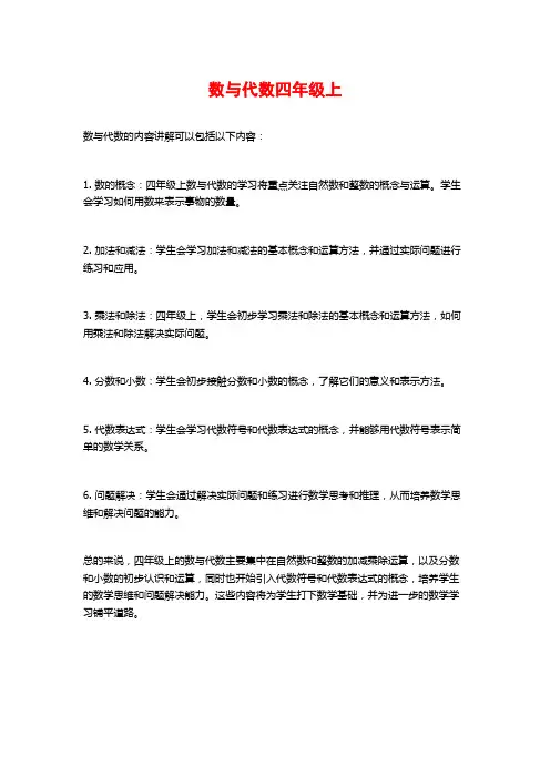 数与代数四年级上