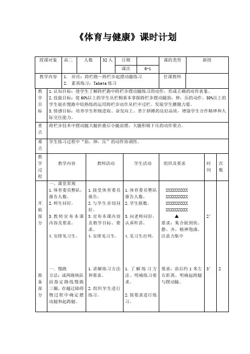 田径 跨栏跑摆动腿 