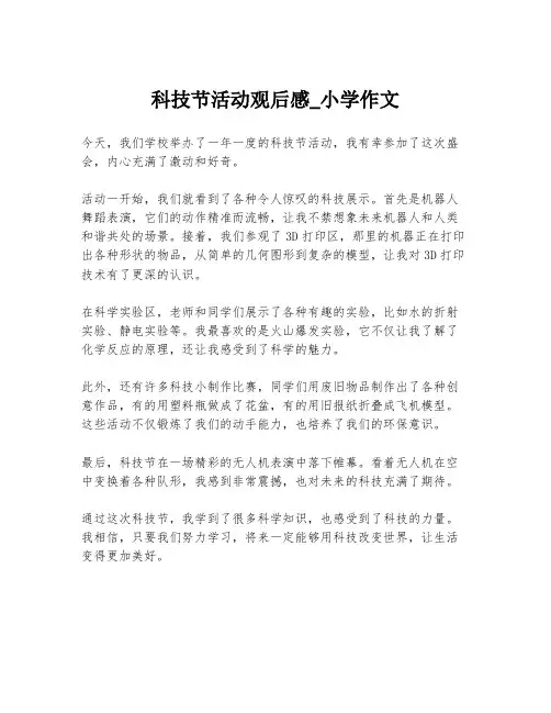 科技节活动观后感_小学作文