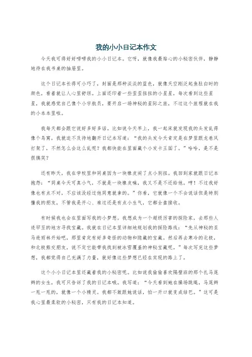我的小小日记本作文