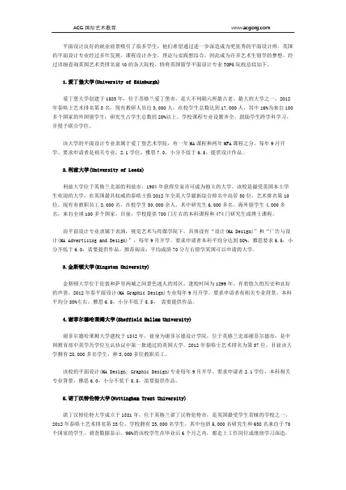 英国留学平面设计专业TOP5院校