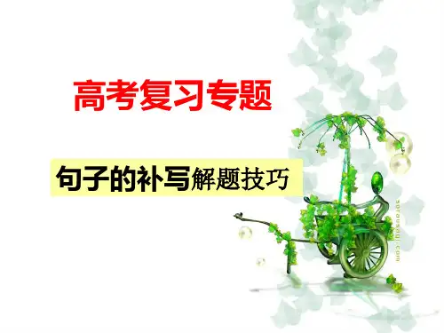 高考语文专题句子的补写解题技巧(用)