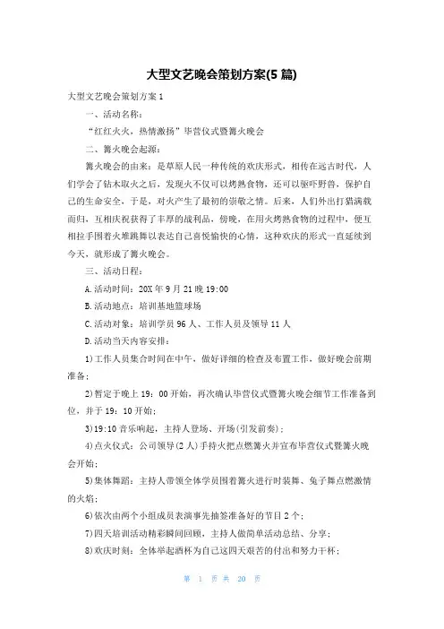 大型文艺晚会策划方案(5篇)