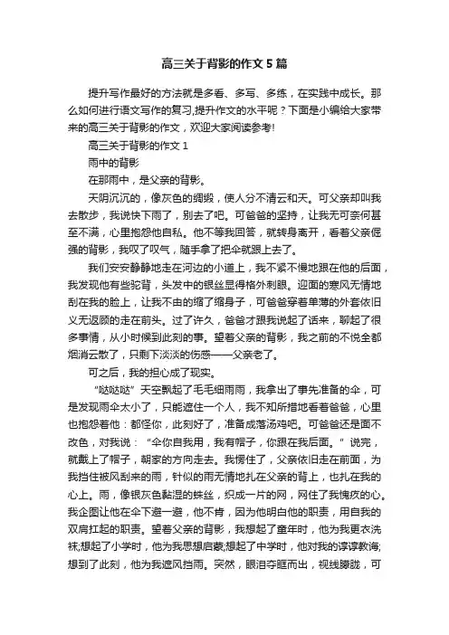 高三关于背影的作文5篇