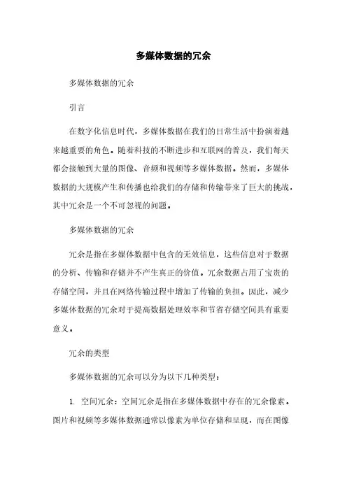 多媒体数据的冗余简版