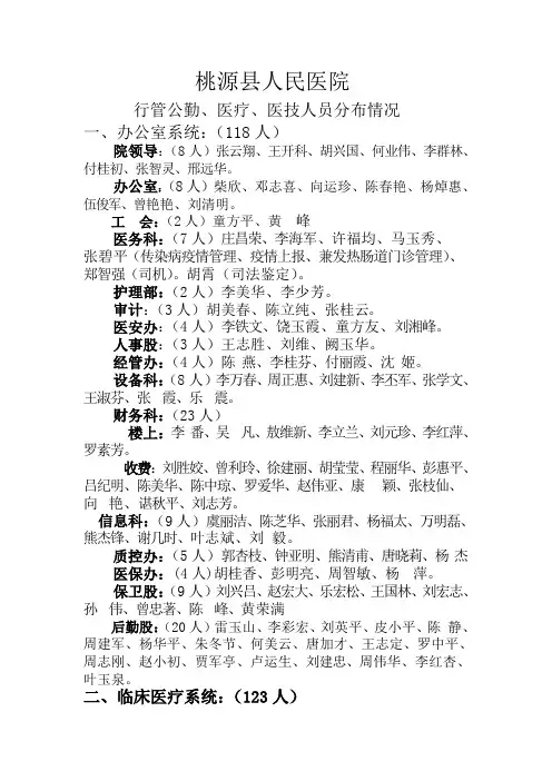 行管公勤医疗人员名册
