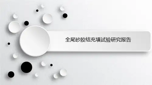 全尾砂胶结充填实验研究报告