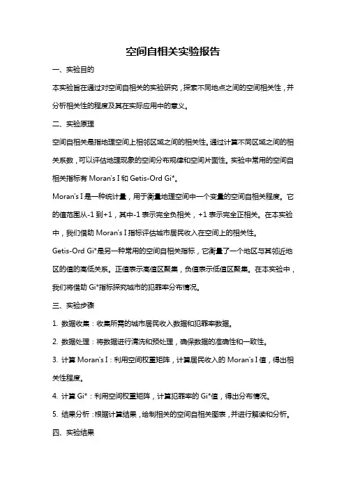 空间自相关实验报告